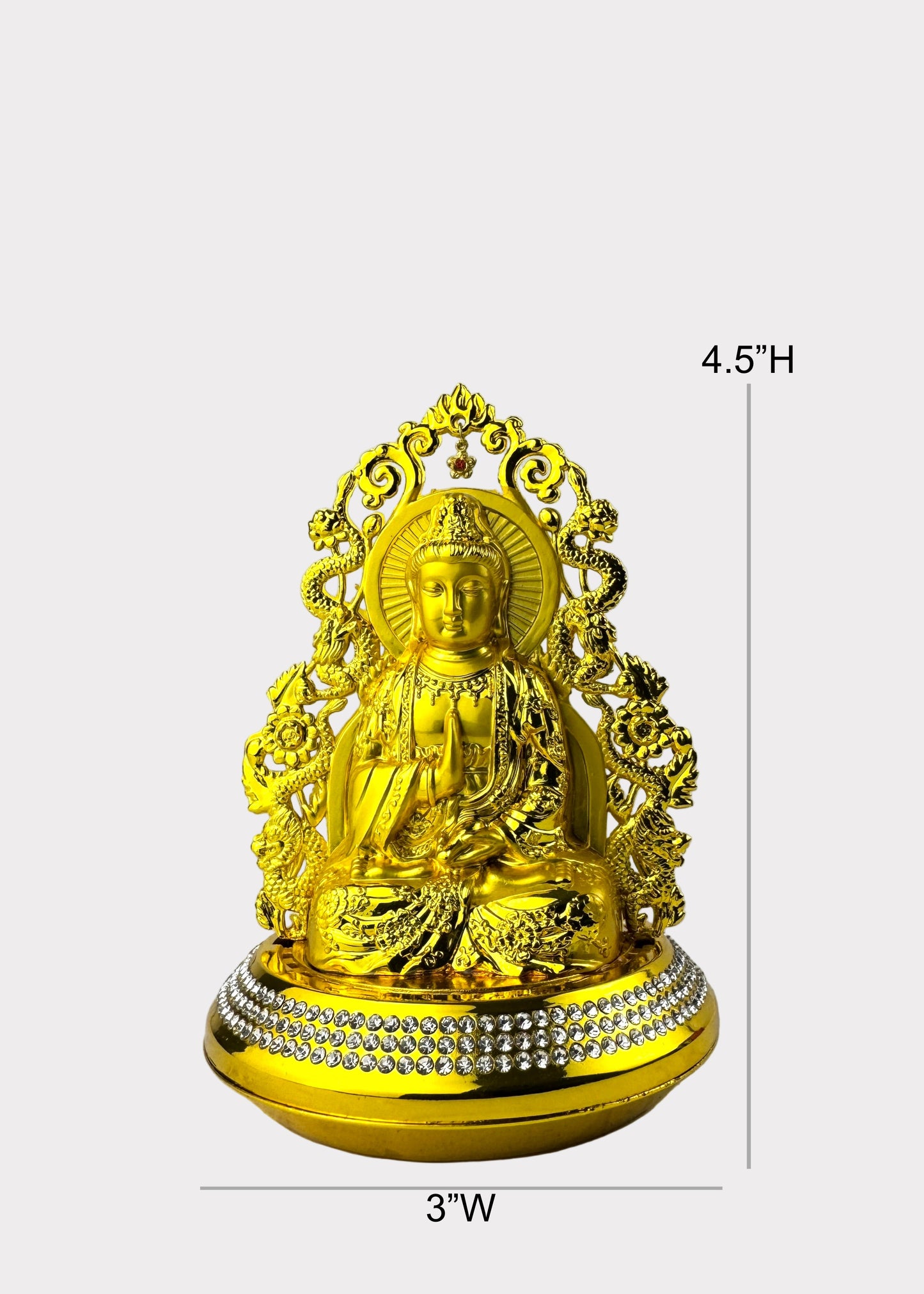 Double Dragon Guan Yin - Essential Oil Diffuser - Double Sided - Gold Tone