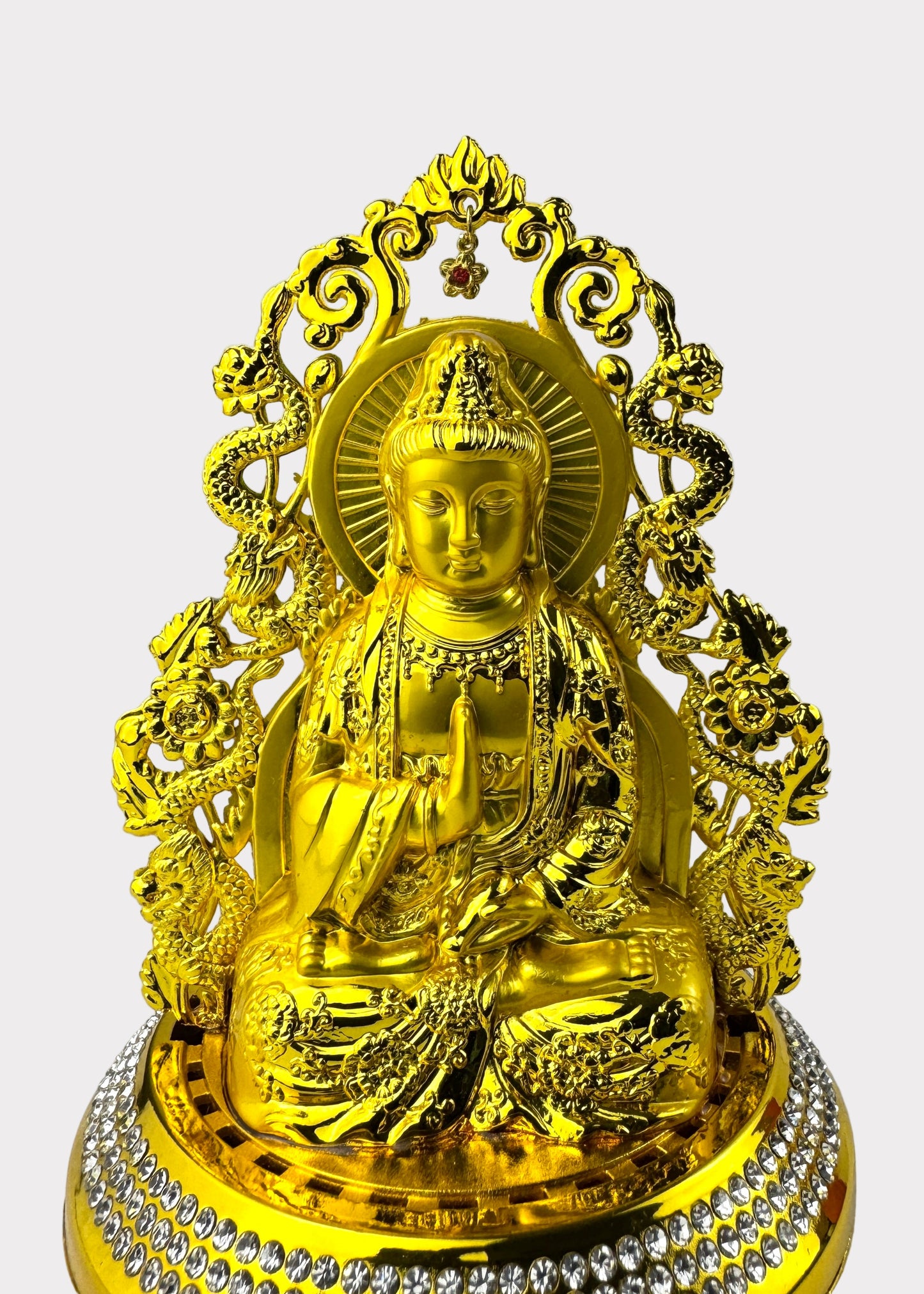 Double Dragon Guan Yin - Essential Oil Diffuser - Double Sided - Gold Tone