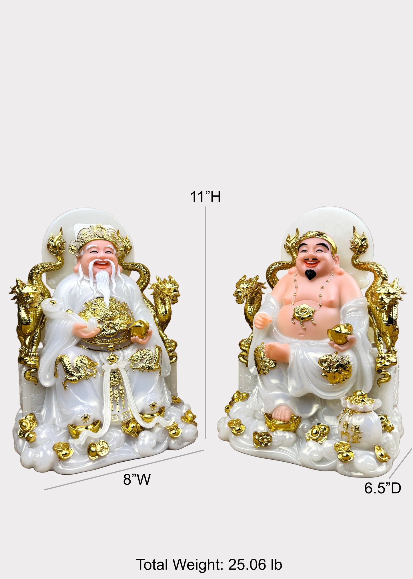 Earth and Prosperity God - Dragon Throne - Pearl White