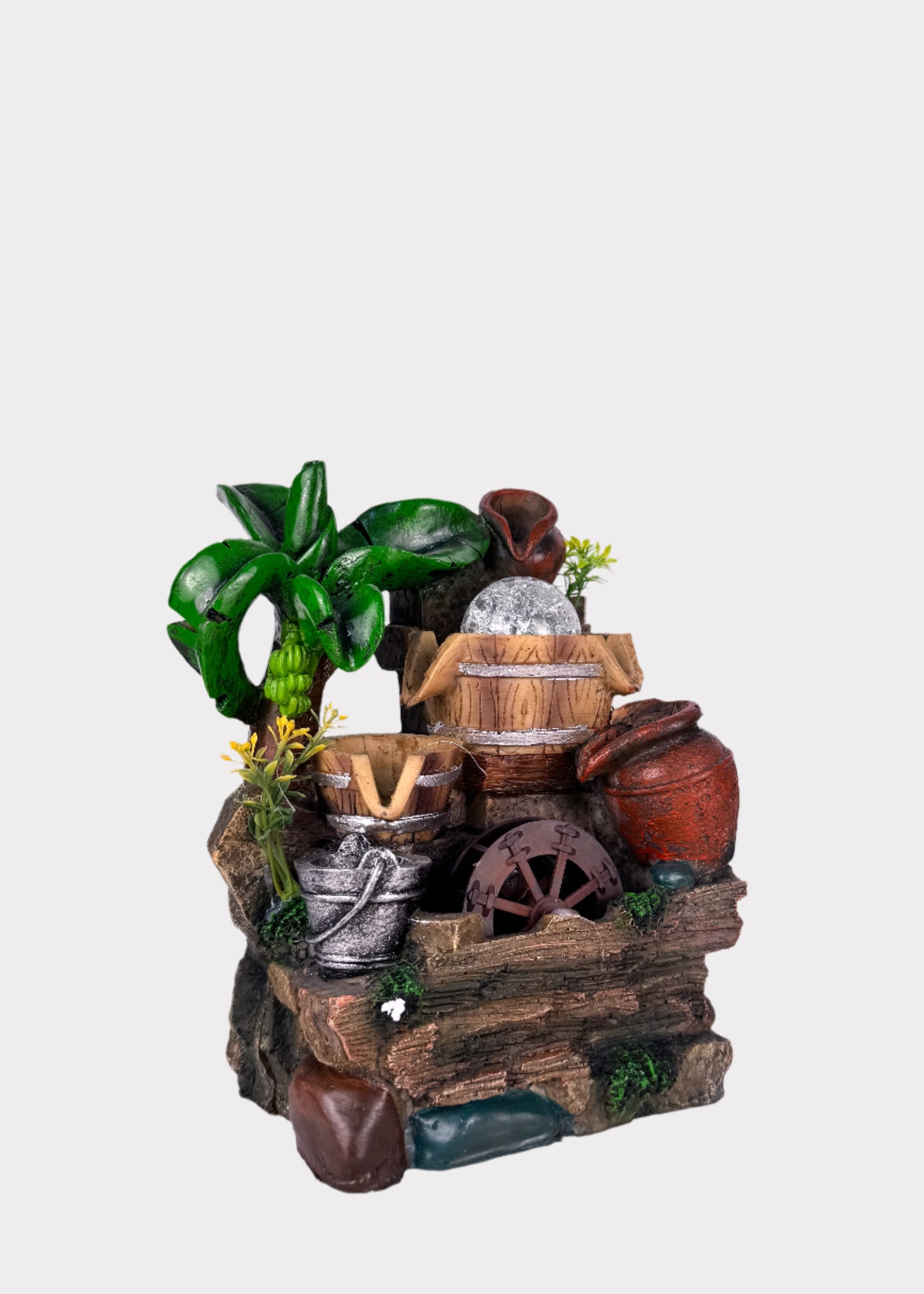Rustic Village Water Wheel Fountain