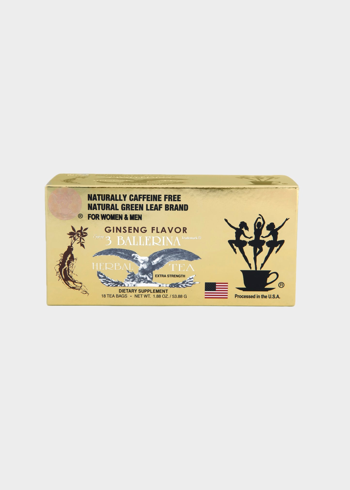 3 Ballerina Herbal Tea - Cinnamon, Lemon, Orange & Ginseng - 18 Tea Bags