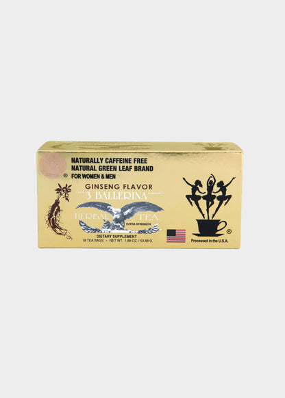 3 Ballerina Herbal Tea - Cinnamon, Lemon, Orange & Ginseng - 18 Tea Bags
