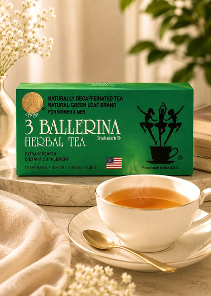3 Ballerina Herbal Tea Extra Strength - Traditional Herbal Tea, Naturally Decaffeinated, 18 Tea Bags