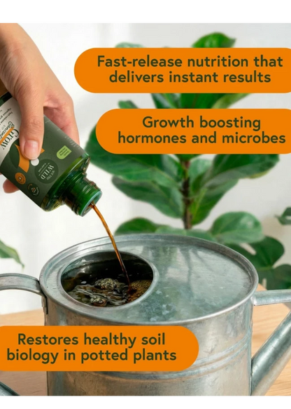 We The Wild Grow Concentrate Organic Liquid Plant Food - Fast Release Indoor Plant Fertilizer