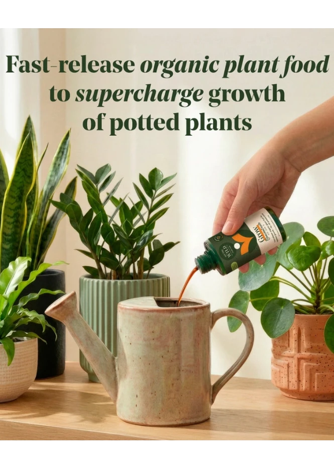 We The Wild Grow Concentrate Organic Liquid Plant Food - Fast Release Indoor Plant Fertilizer