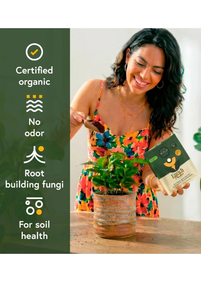 We The Wild Enrich Powder Organic Plant Food & Soil Amendment - Slow Release Indoor Plant Fertilizer