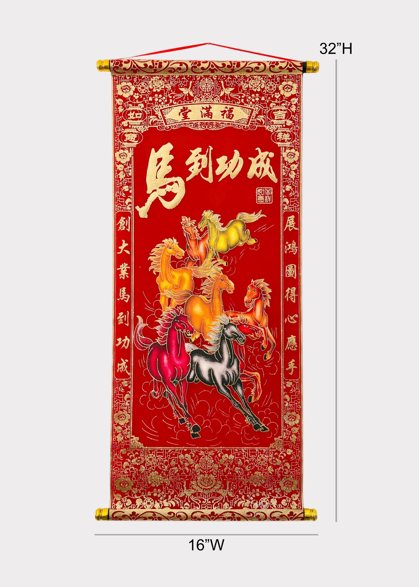 Lunar New Year Blessings and Wishes Wall Scroll