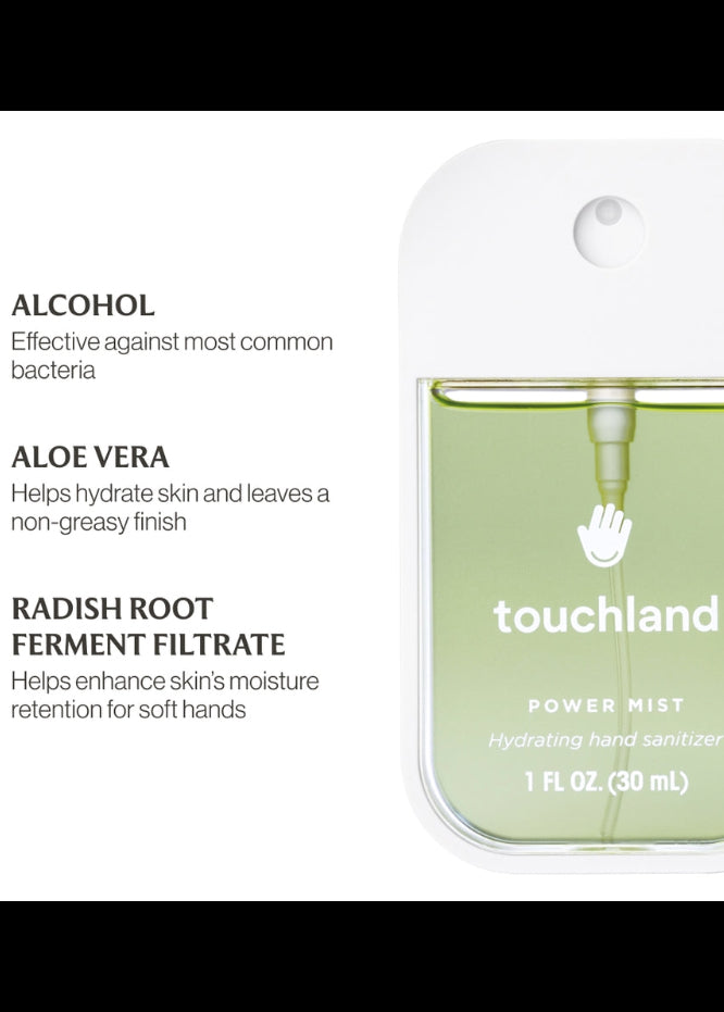 Touchland Power Mist Hydrating Hand Sanitizer - Applelicious Scent - Green Apple & Lily Hand Mist - 1 FL OZ