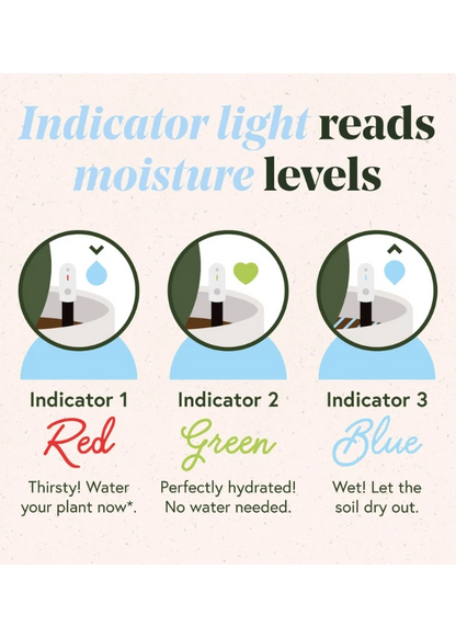 We The Wild Soil Moisture Meter for Indoor Plants - Easy Watering Indicator Tool with Light Sensor & Battery Included