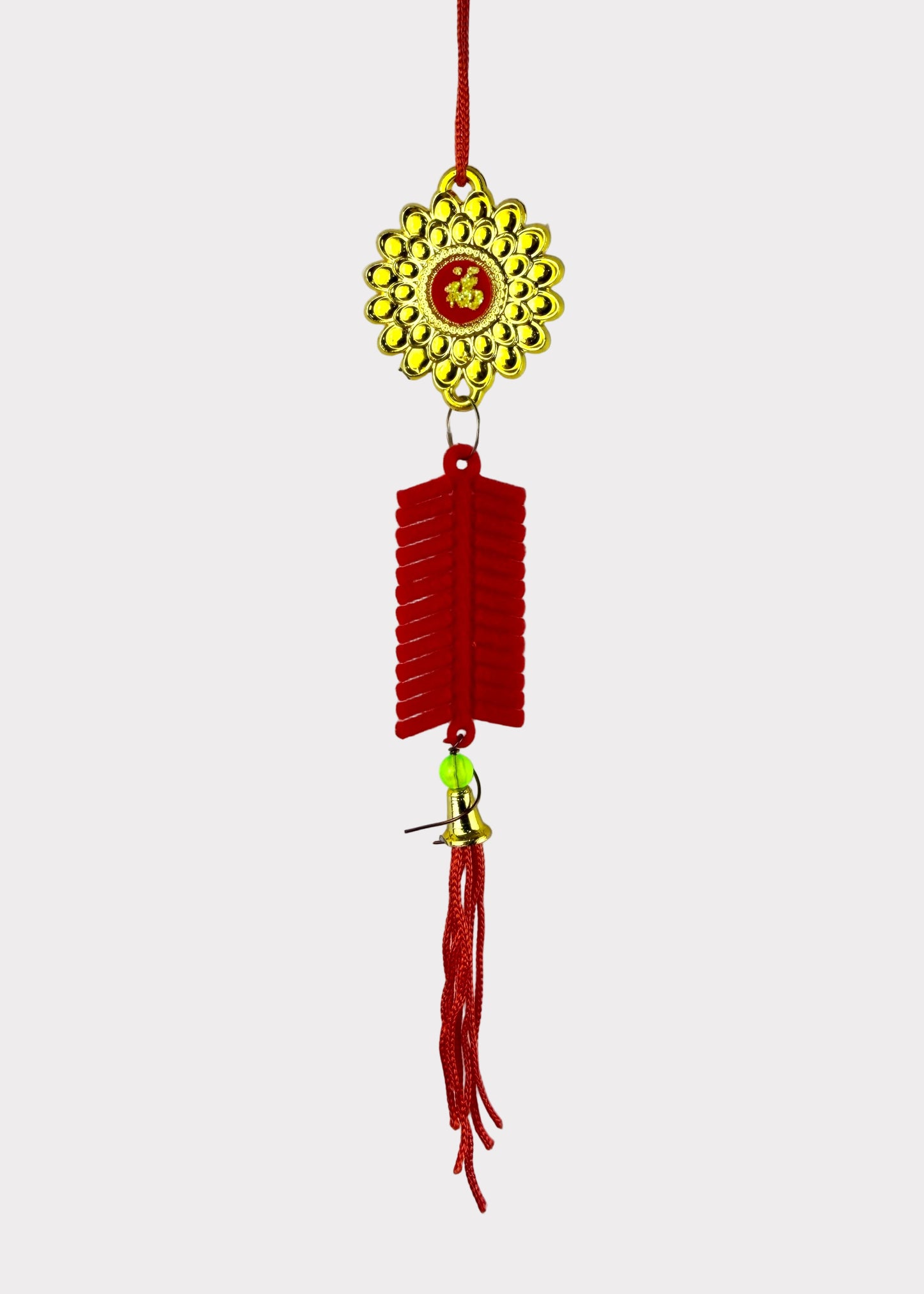 Golden Flower with Firecracker Hanging Ornament – Lunar New Year (10 Count)