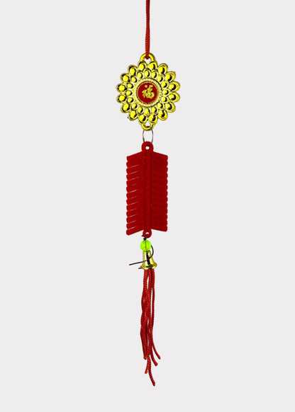 Golden Flower with Firecracker Hanging Ornament – Lunar New Year (10 Count)