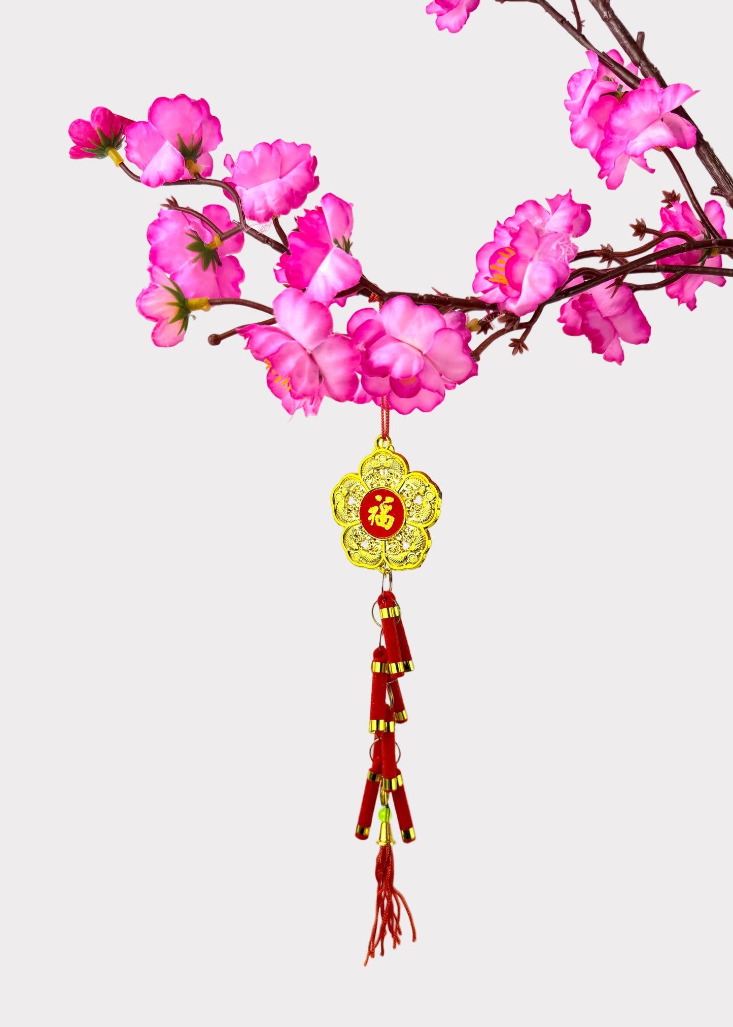 Gold Flower Firecracker Hanging Ornament – Lunar New Year Décor (5 Count)