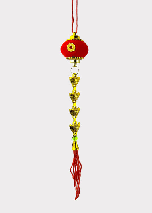 Red Lantern with Gold Ingots – Lunar New Year Hanging Ornament (5 Count)