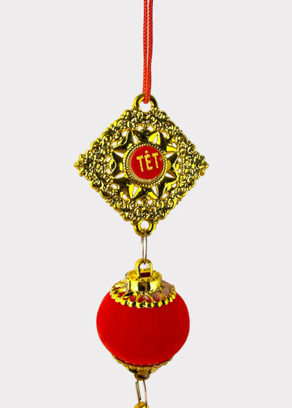 Red Lantern Hanging Ornament – Tết and Lunar New Year Decoration (5 Count)