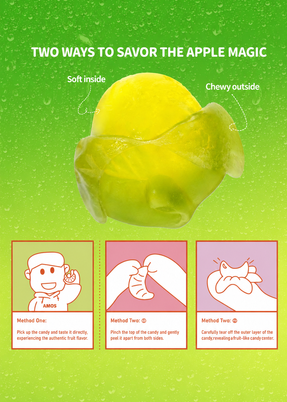 Peelerz Green Apple Peelable Gummy Candy 6 oz (170g) - Soft Fruit-Flavored Gummies