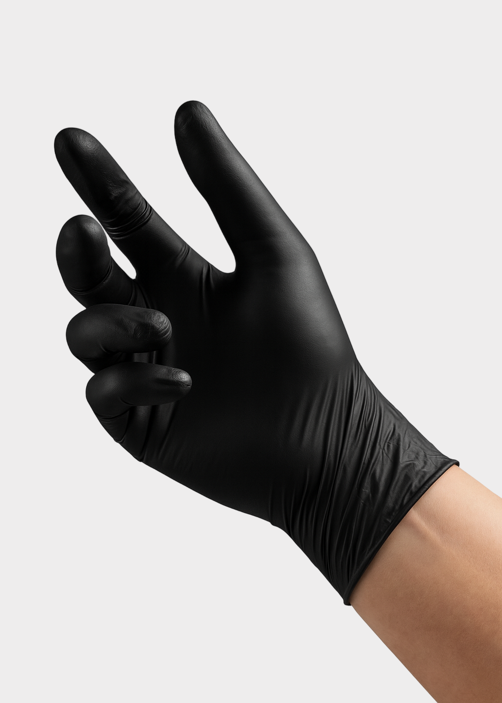 WellCare Black Nitrile Gloves – Large – Powder Free Latex Free Disposable