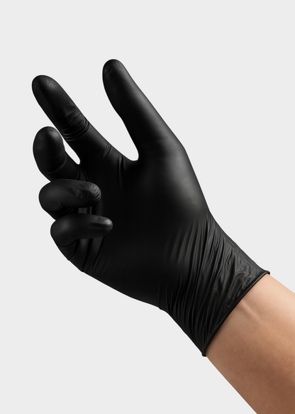 WellCare Black Nitrile Gloves – Large – Powder Free Latex Free Disposable