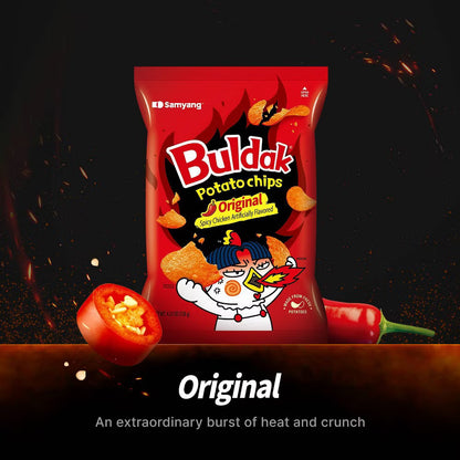 SAMYANG Buldak Original Potato Chips 120g - Korean Spicy Hot Chicken Flavor Chips