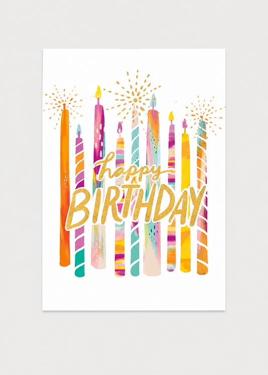 Happy Birthday Candles Greeting Card