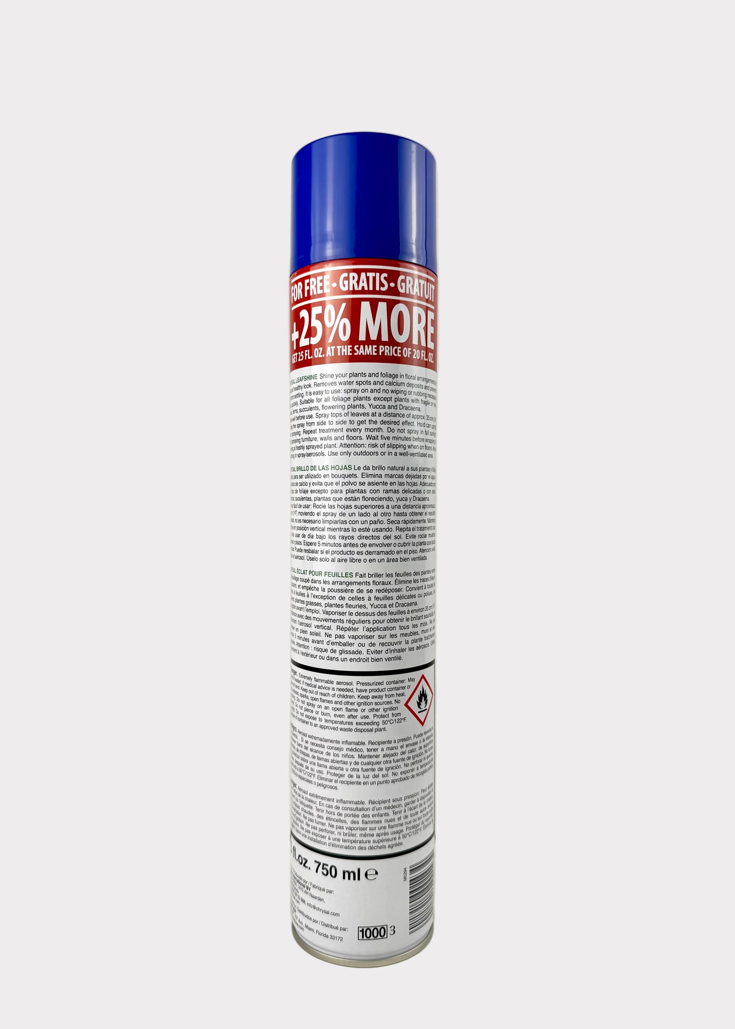 Chrysal Leaf Shine Spray - High Gloss & Quick Drying (750mL)