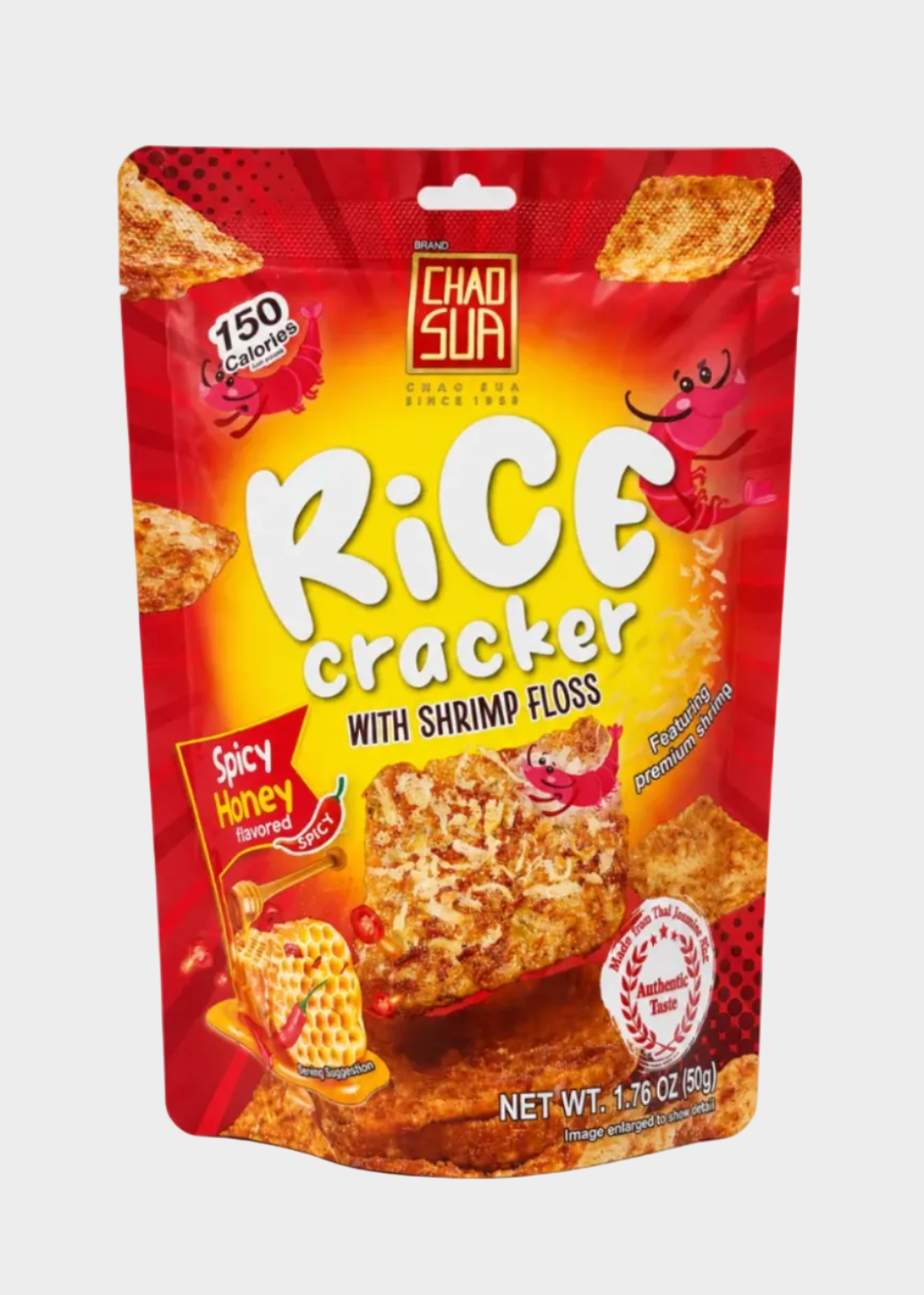 Chao Sua Rice Cracker with Shrimp Floss Spicy Honey Flavor 1.76 oz (50g)