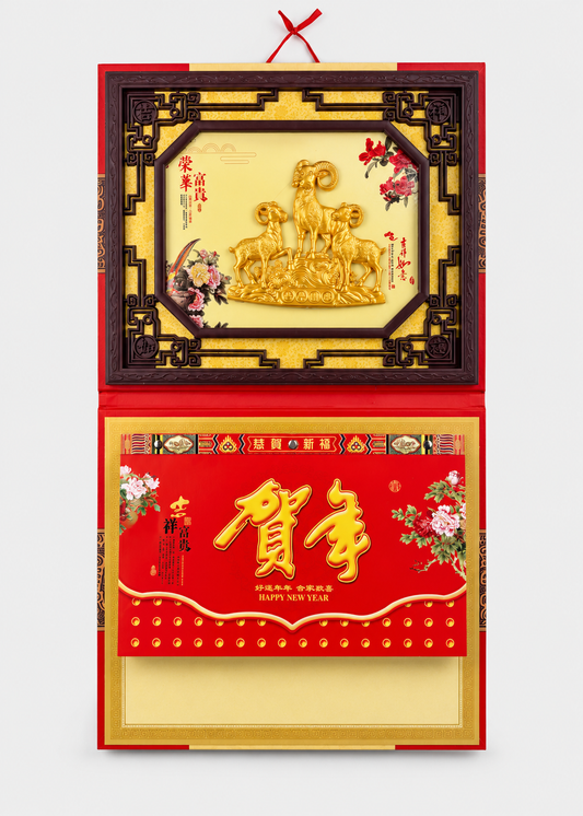 2027 Chinese New Year Framed Wall Calendar – Year of the Ram