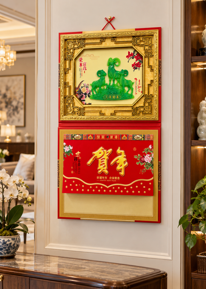 2027 Chinese New Year Framed Wall Calendar – Year of the Ram