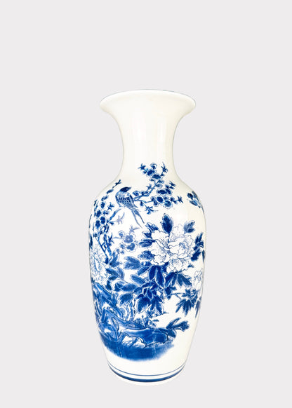 Blue and White Porcelain Vase – Hand Painted  – Classic Ceramic Decor