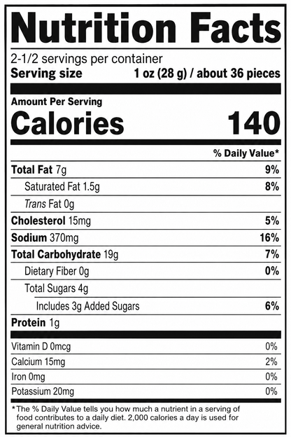 GPF Marco Pollo Sour Cream and Onion Nutrition Facts