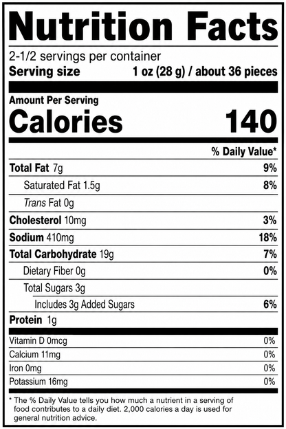 GPF Marco Pollo Shrimp Snacks in Onion Garlic Flavor Nutrition Facts