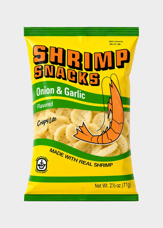 GPF Marco Pollo Shrimp Snacks Onion Garlic Flavor 2.5oz - 71g bag