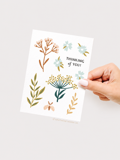 Thinking of You Soft Florals Greeting Card