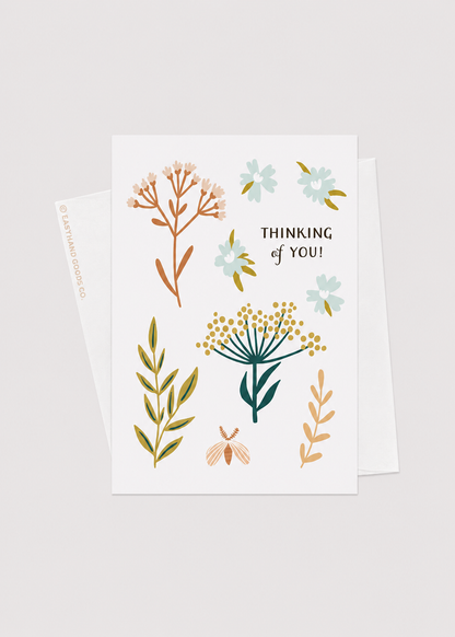 Thinking of You Soft Florals Greeting Card