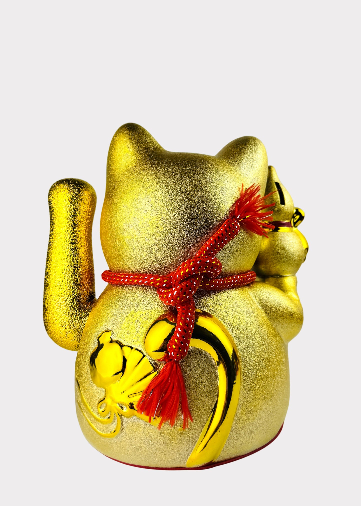 Golden Money Cat - Porcelain Lucky Cat with Hulu - Battery Powered