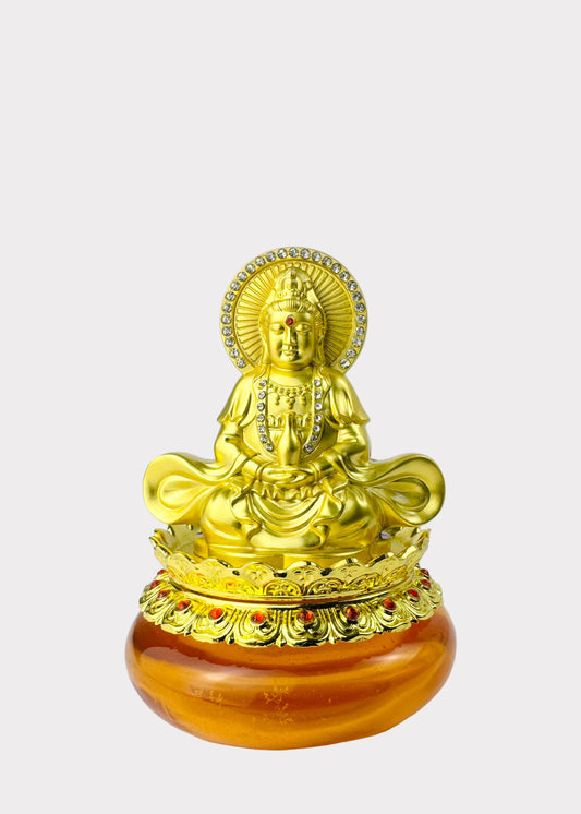 Guan Yin - Fragrance Oil Diffuser Figurine - Double Sided Lotus Base