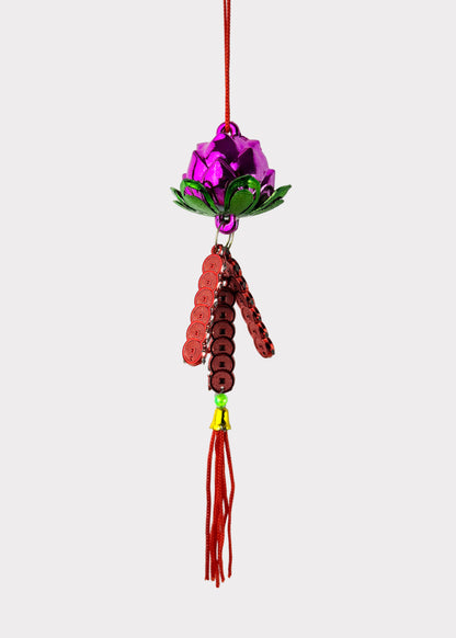 Prosperity Lotus Charm – Festive Hanging Decoration (5 Count)