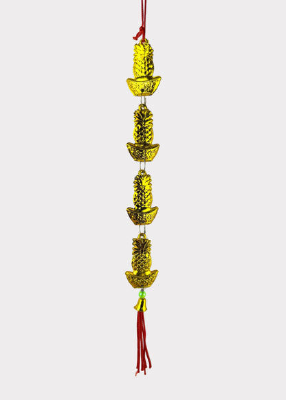 Four Pineapples with Gold Ingots Hanging Décor – Lunar New Year