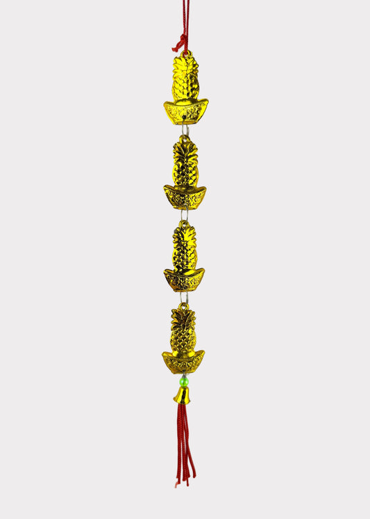 Four Pineapples with Gold Ingots Hanging Décor – Lunar New Year