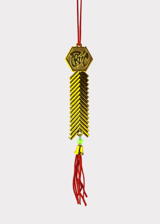 Golden Firecracker Hanging Ornament – Lunar New Year Prosperity Décor (10 Count)