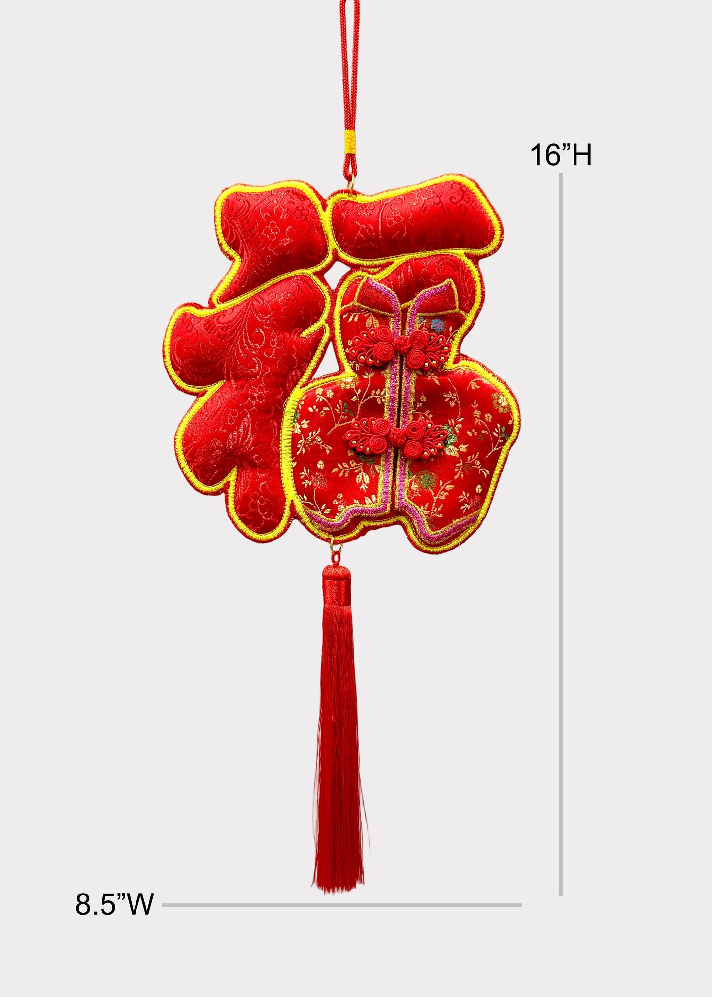 Lucky Fortune Symbol Hanging Decor with Traditional Outfit and Tassel