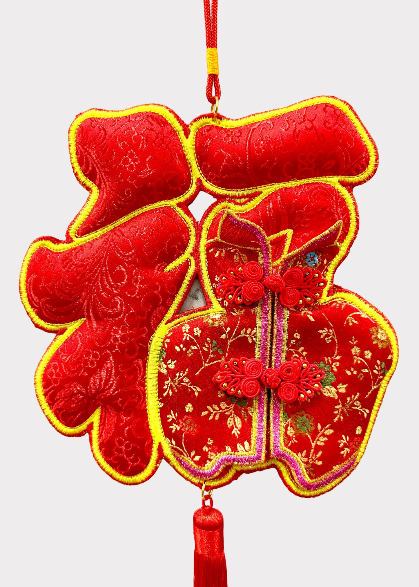 Lucky Fortune Symbol Hanging Decor with Traditional Outfit and Tassel