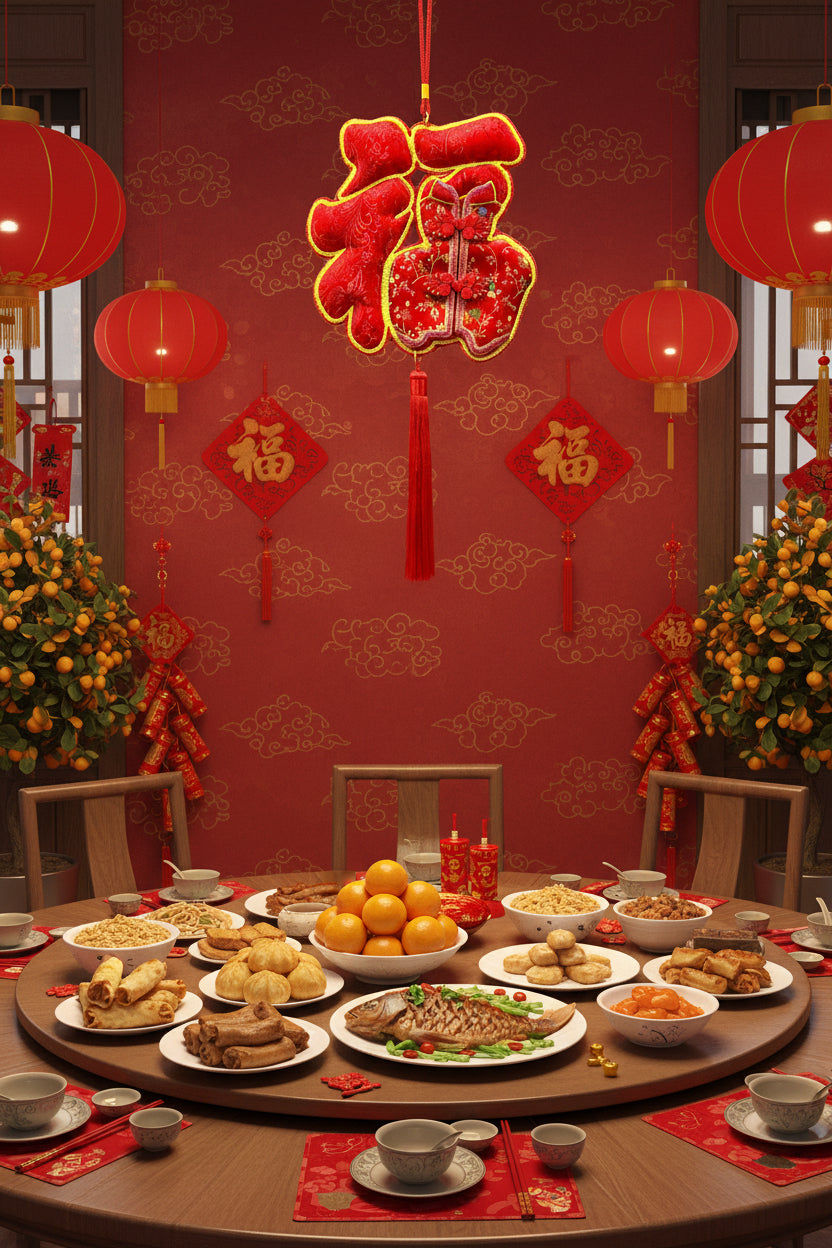 Lucky Fortune Symbol Hanging Decor with Traditional Outfit and Tassel