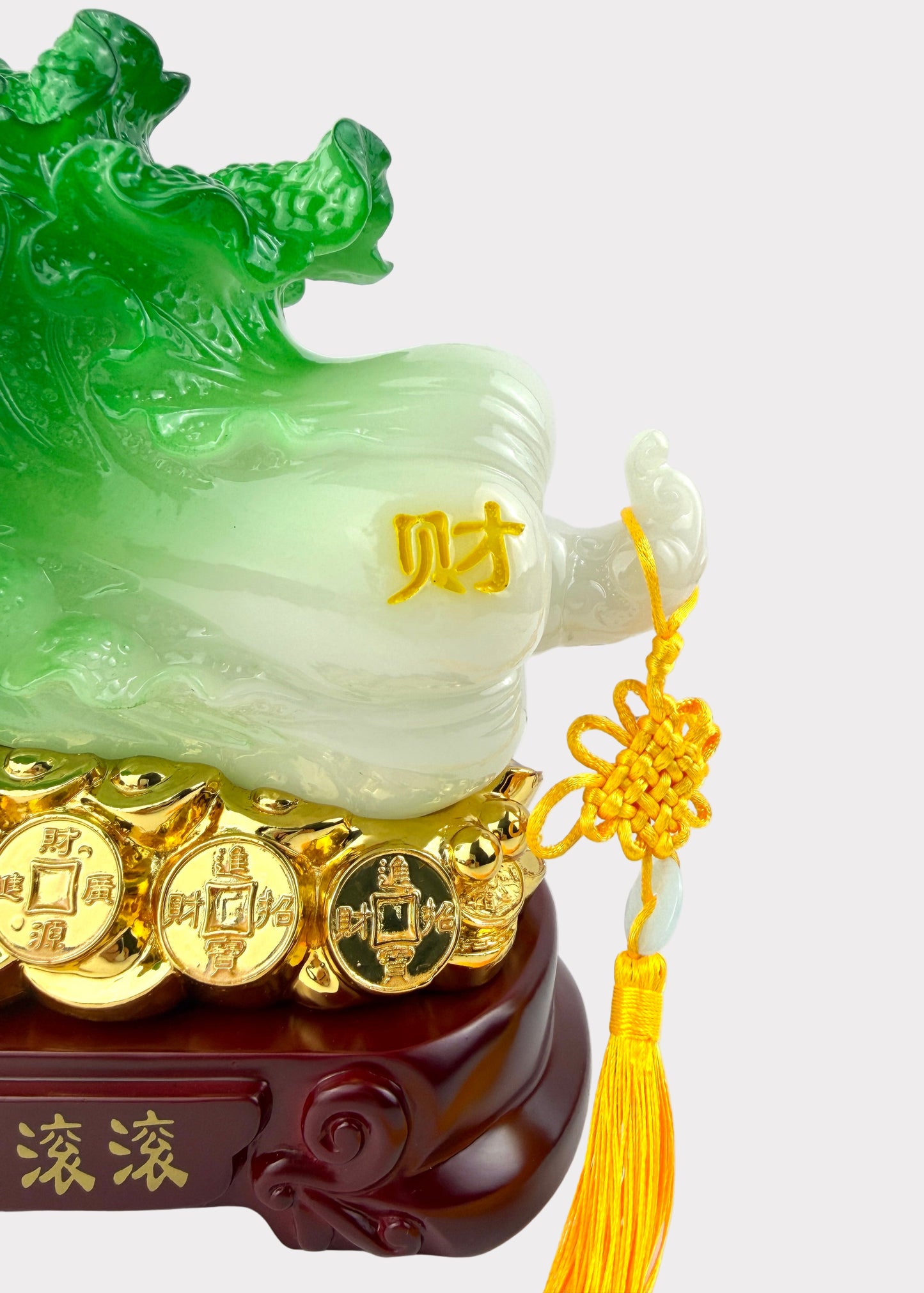 Jadeite Cabbage Wealth Ornament – Prosperity Décor Figurine