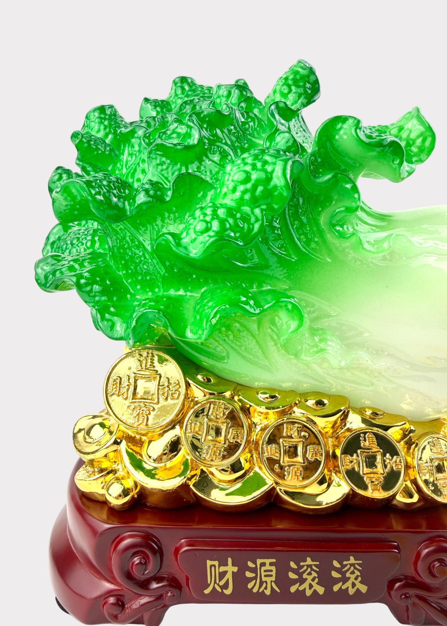 Jadeite Cabbage Wealth Ornament – Prosperity Décor Figurine