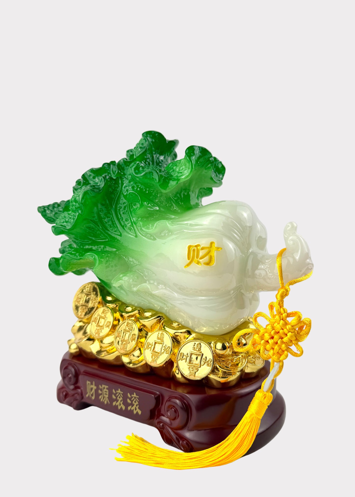Jadeite Cabbage Wealth Ornament – Prosperity Décor Figurine