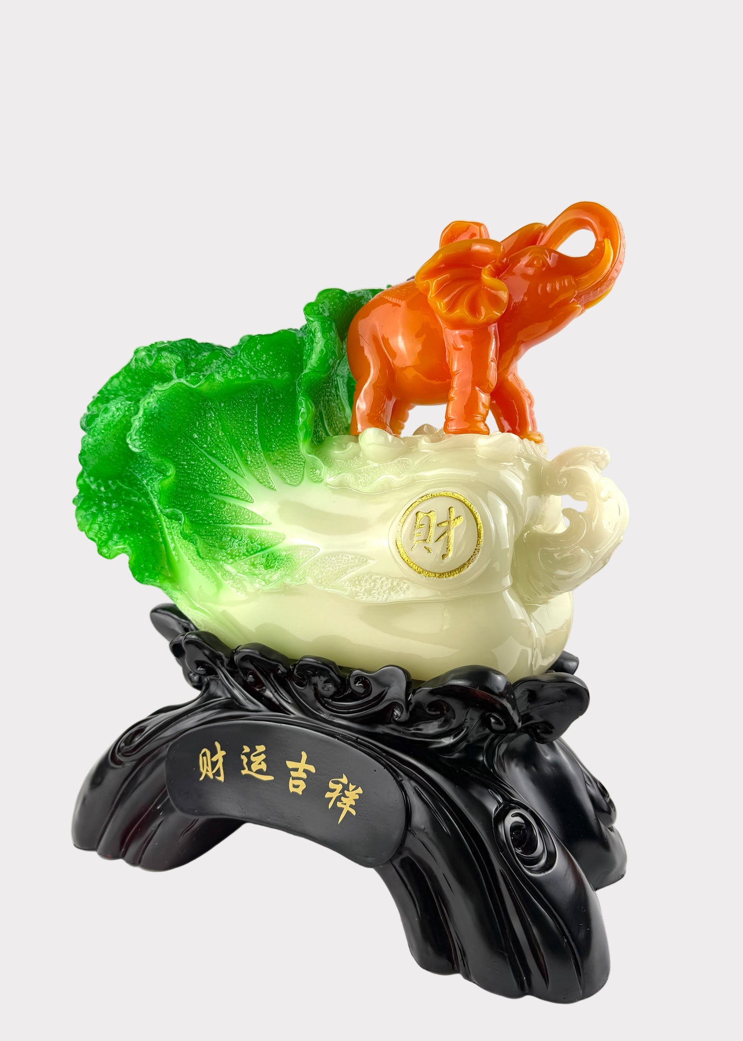 Jadeite Cabbage with Elephant – Prosperity & Auspicious Décor
