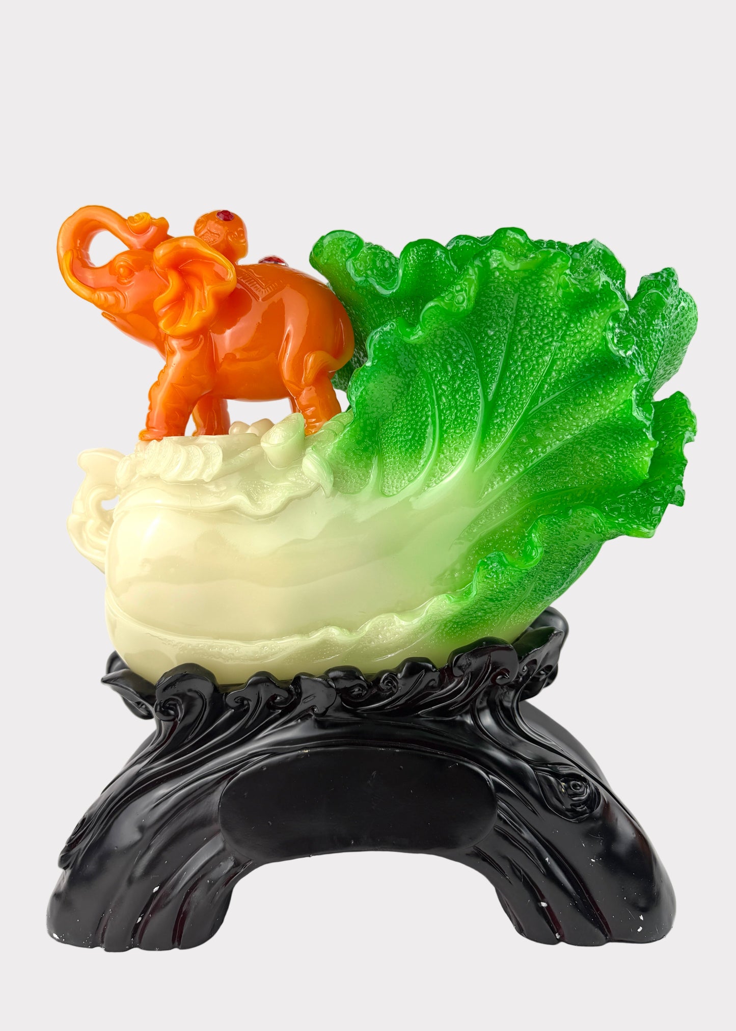 Jadeite Cabbage with Elephant – Prosperity & Auspicious Décor