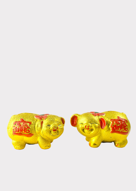 Golden Piggy Duo - Ceramic