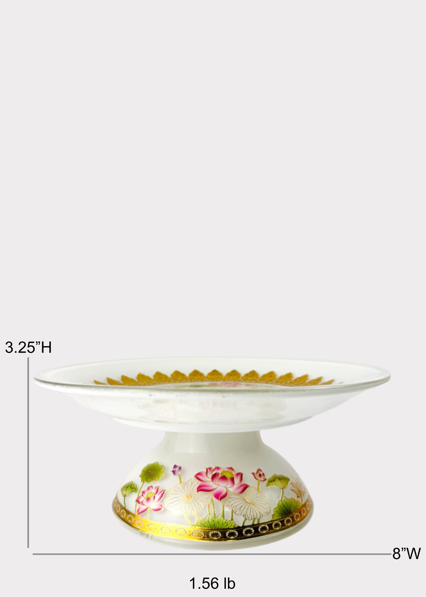 Crystal Lotus Altar Plate - Gold Trim