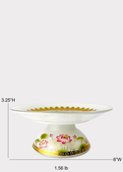Crystal Lotus Altar Plate - Gold Trim